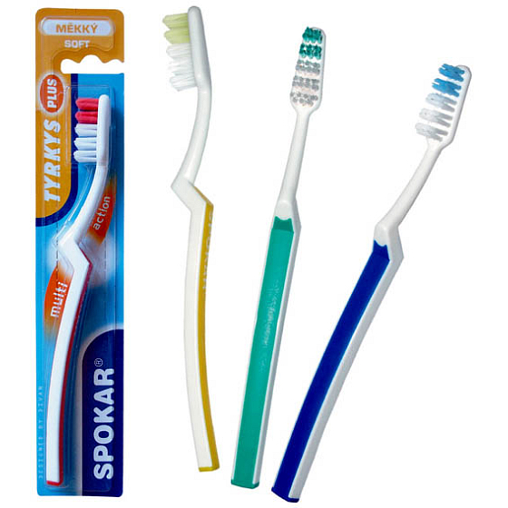 Spokar 3421 Turquoise Plus Soft Toothbrush Anti-slip Handle