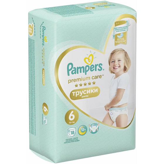 Pampers Premium Care size 6, 15+ kg diaper panties 18 pieces