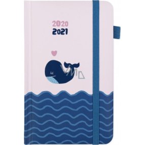 Albi Diary from September 2020 to July 2021 Pocket weekly student Whale 15 x 9.5 x 1.5 cm