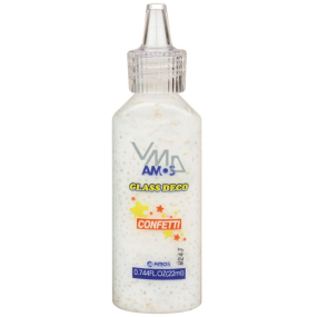 Amos Paints for glass with confetti 6. White 22 ml