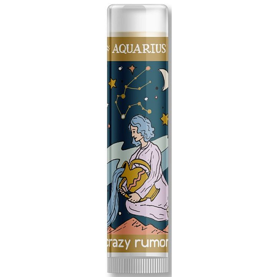 Crazy Rumors Zodiac Aquarius flavored lip balm with vanilla cream with fruit and lavender 4.4 ml