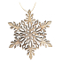 Wooden snowflake for hanging burnt white 10 cm