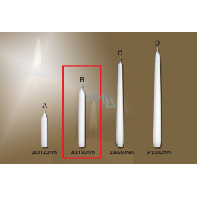 Lima Gastro smooth candle white cone 20 x 190 mm 1 piece