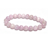 Kunzite bracelet elastic natural stone, ball 8 mm / 16 - 17 cm, stone of emotions