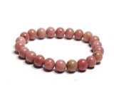 Rhodochrosite bracelet elastic natural stone, bead 8 mm / 16-17 cm, large heart healer
