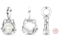 Sterling silver 925 My kitty - my best friend, 2in1 pendant for pet bracelet