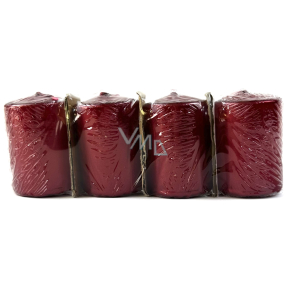 VeMDom Metallic red candle cylinder 40 x 60 mm 4 pieces