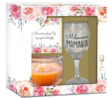 Albi Beloved Mother wine glass 220 ml + scented candle + dedication, gift set