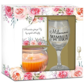 Albi Beloved Mother wine glass 220 ml + scented candle + dedication, gift set