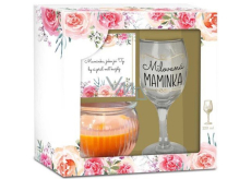 Albi Beloved Mother wine glass 220 ml + scented candle + dedication, gift set