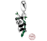 Charm Sterling silver 925 Panda on branch, animal bracelet pendant