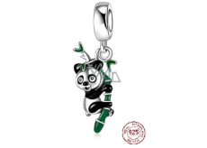 Charm Sterling silver 925 Panda on branch, animal bracelet pendant