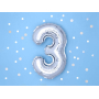 Ditipo Inflatable foil balloon number 3 silver 35 cm 1 piece