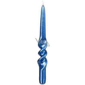 Emocio Spiral candle metal blue conical 22 x 230 mm