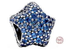 Charm Sterling silver 925 Star peacock blue, bead for bracelet universe
