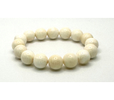 Ivory elastic bracelet made of natural ivory, ball 12 mm / 16-17 cm