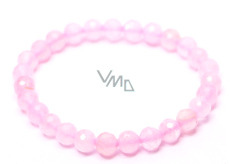 Rose petal bracelet elastic natural stone, ball 6 mm / 16 cm, for children, stone of love