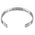 Stainless steel bracelet silver with engraving Friends are family..., open cuff, 2.5 mm