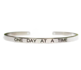 Stainless steel bracelet silver with engraving Believe in your dreams, open cuff, 4 mm