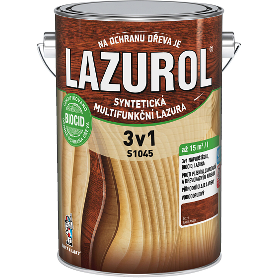 Lazurol 3v1 S1045 thin-layer wood stain T022 rosewood 4 l