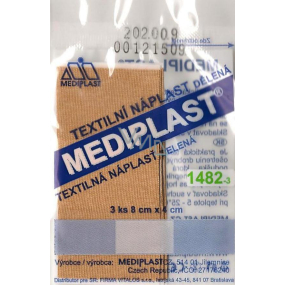 Mediplast textile patch divided by 8 cm x 4 cm 3 pieces