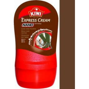 Kiwi Express Cream brown self-polishing and nourishing cream for shoes with a sponge of 50 ml