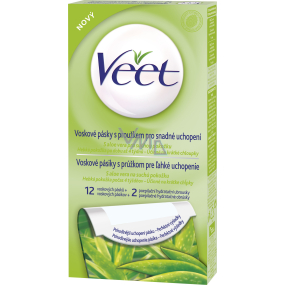 Veet Aloe Vera wax strips for dry skin 12 + 2 pieces
