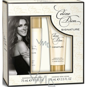 Celine Dion Signature perfumed deodorant glass for women 75 ml + body lotion 75 ml, cosmetic set
