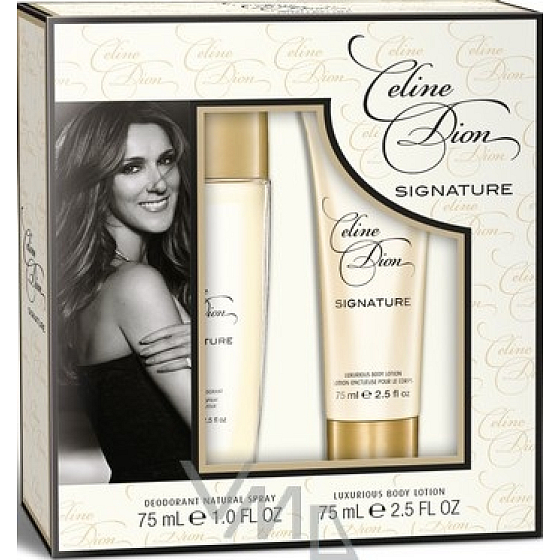 Celine Dion Signature perfumed deodorant glass for women 75 ml + body lotion 75 ml, cosmetic set