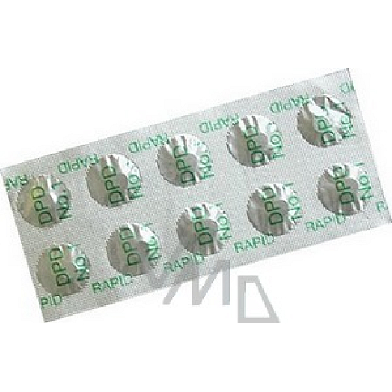 Via-Rek DPD1 Rapid replacement measuring tablets for determining the chlorine content in pools of 10 pieces