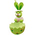 Bunny with a green basket 12 x 6 cm