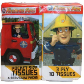 Fireman Sam Paper Tissues for Children 3 Layers 4 x 10 Pieces