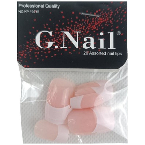Natural Art Nails artificial nails straight French manicure pink 10 pieces 806