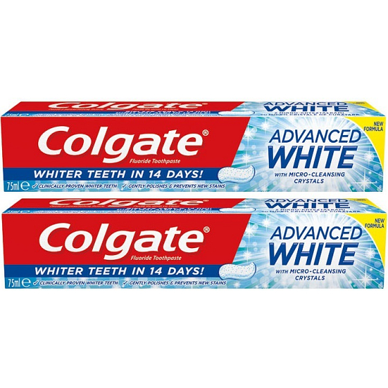 Colgate Advanced White toothpaste 2 x 75 ml, duopack
