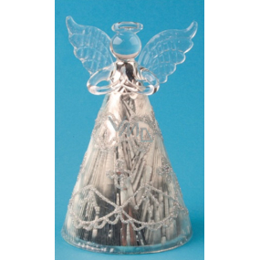Glass angel with icing to stand 12 cm