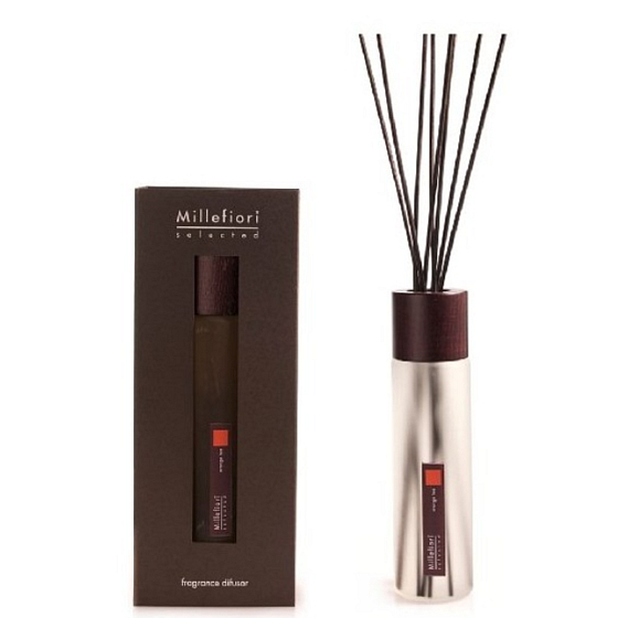 Millefiori Milano Selected Orange Tea - Orange tea Diffuser 350 ml + 7 straws 45 cm long for medium-sized spaces lasts 3 months