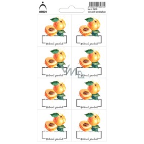 Arch Jar stickers Apricots Natural product 8 labels