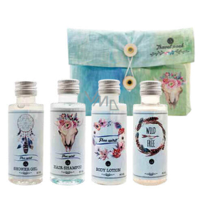 Bohemia Gifts Boho Style - Travel Pack shower gel 50 ml + hair shampoo 50 ml + body lotion 50 ml + bottle 50 ml, travel cosmetics package, cosmetic set