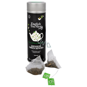 English Tea Shop Organic Green Tea Sencha 15 biodegradable tea pyramids in a recyclable tin 30 g