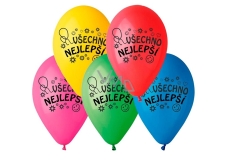 "Happy birthday" balloons, 26 cm, 100 pcs in package, mix of colors