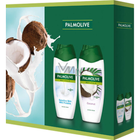 Palmolive Naturals Milk Proteins shower gel 250 ml + Coconut shower gel 250 ml, cosmetic set