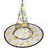 Rappa Halloween Witch hat with gold pictures for children 30 cm