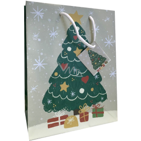 Nekupto Gift paper bag 14 x 11 x 6,5 cm Christmas tree with presents