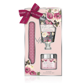 Baylis & Harding Rose, Poppy and Vanilla hand salt 70 g + hand and nail cream 50 ml + nail file, cosmetic set for women