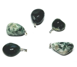 Agate tree Trommel pendant natural stone, 2,2-3 cm, 1 piece