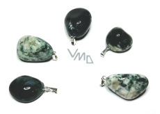 Agate tree Trommel pendant natural stone, 2,2-3 cm, 1 piece
