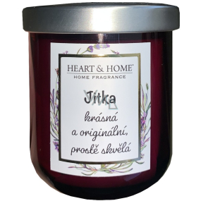 Heart & Home Sweet cherry soy scented candle with the name Jitka 110 g