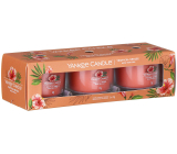 Yankee Candle Tropical Breeze - Tropical Breeze scented votive candle in glass 3 x 37 g, gift set
