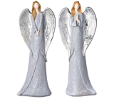 Angel in grey dress with silver wings polyresin 70 x 200 mm mix of species