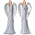 Angel in grey dress with silver wings polyresin 70 x 200 mm mix of species